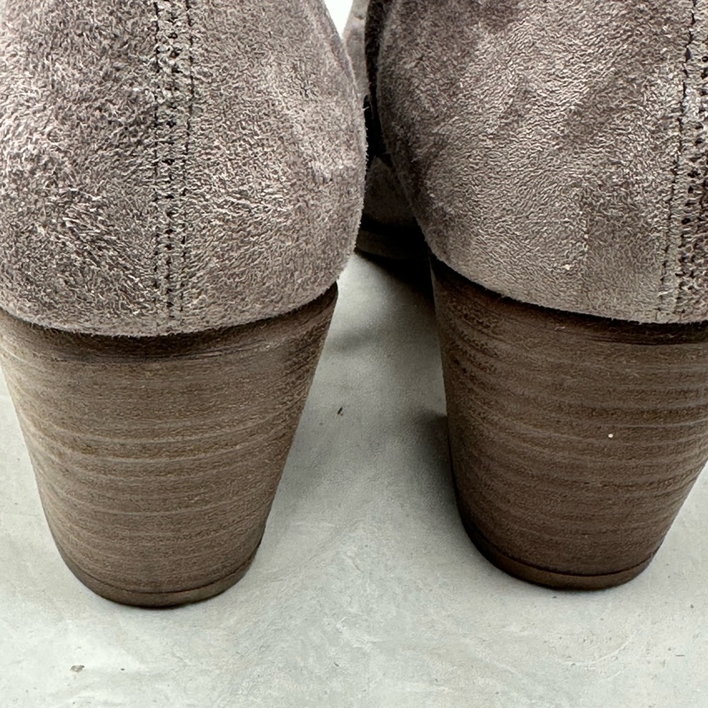 Vince Taupe Suede Heeled Boots Size 7 - Picture 10 of 11